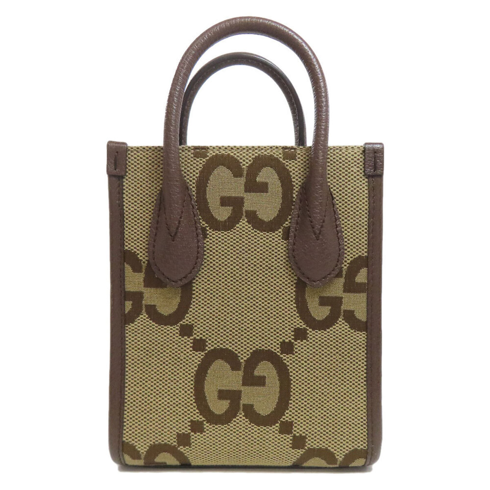 Gucci Handbag Calfskin GG Canvas Tote Jumbo Bag